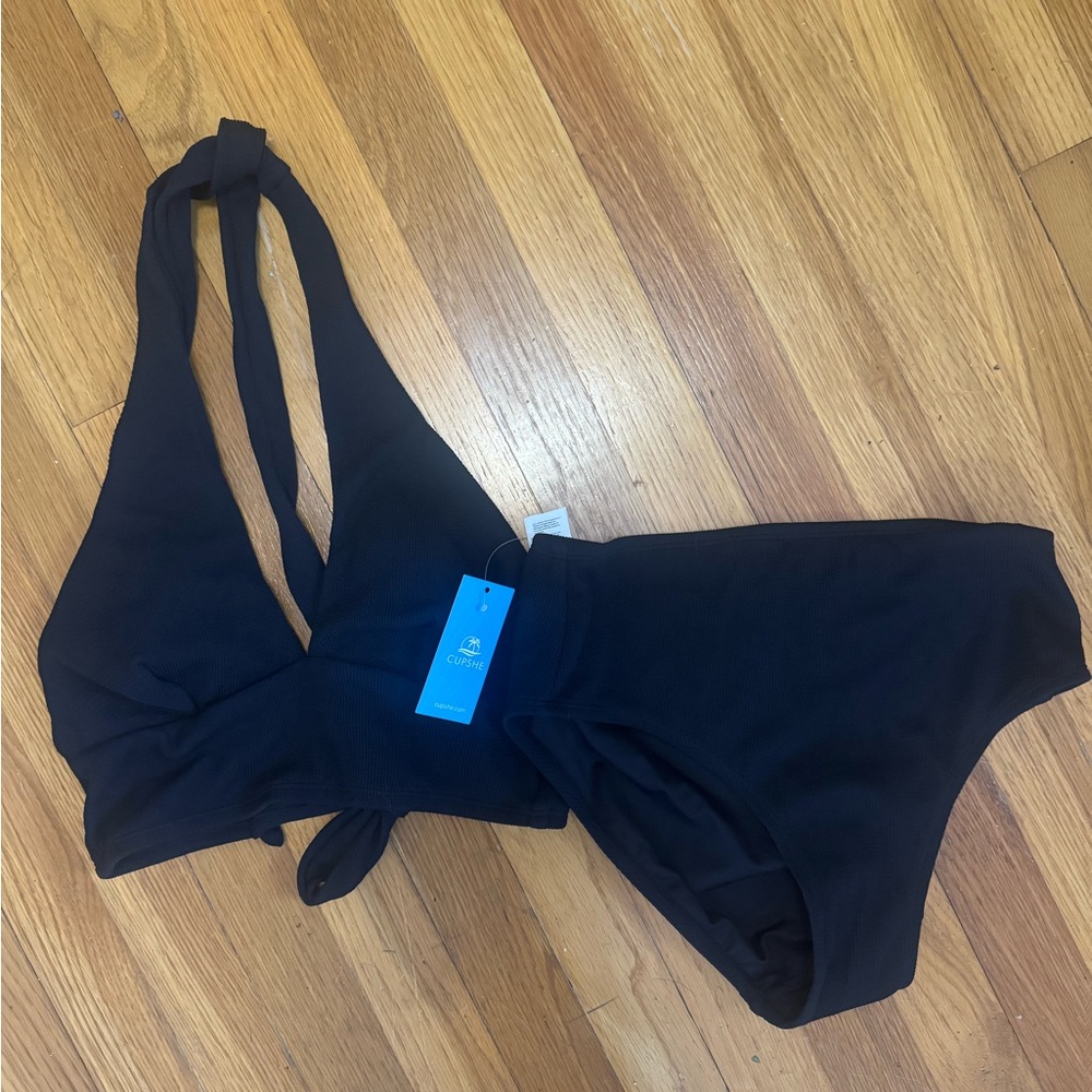 Black Halter Bikini Set